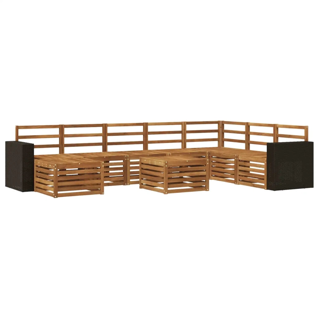 Set di divani da esterno 9 pcs Naturale
