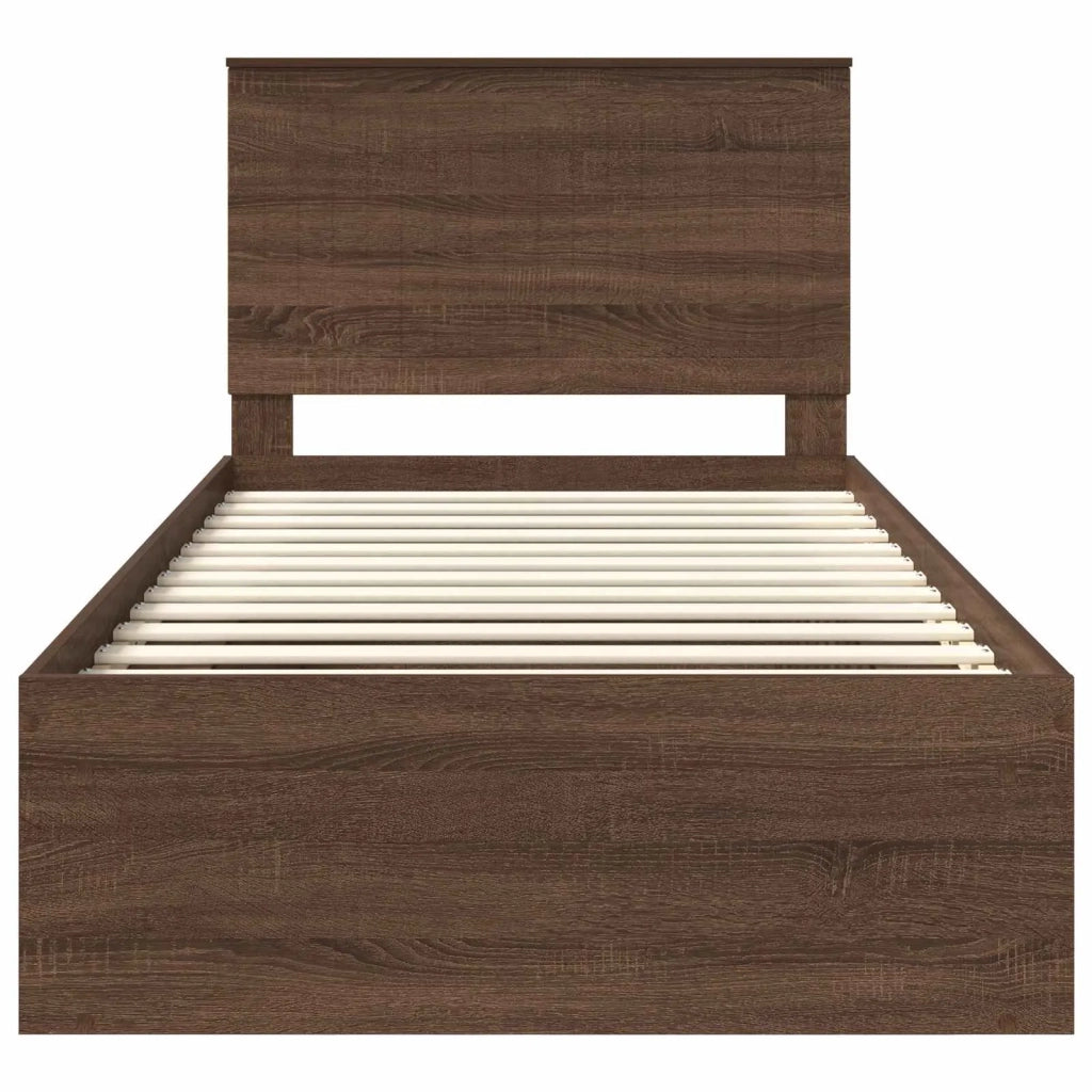 Struttura del letto Rovere Marrone 100 x 200 cm Pino massello