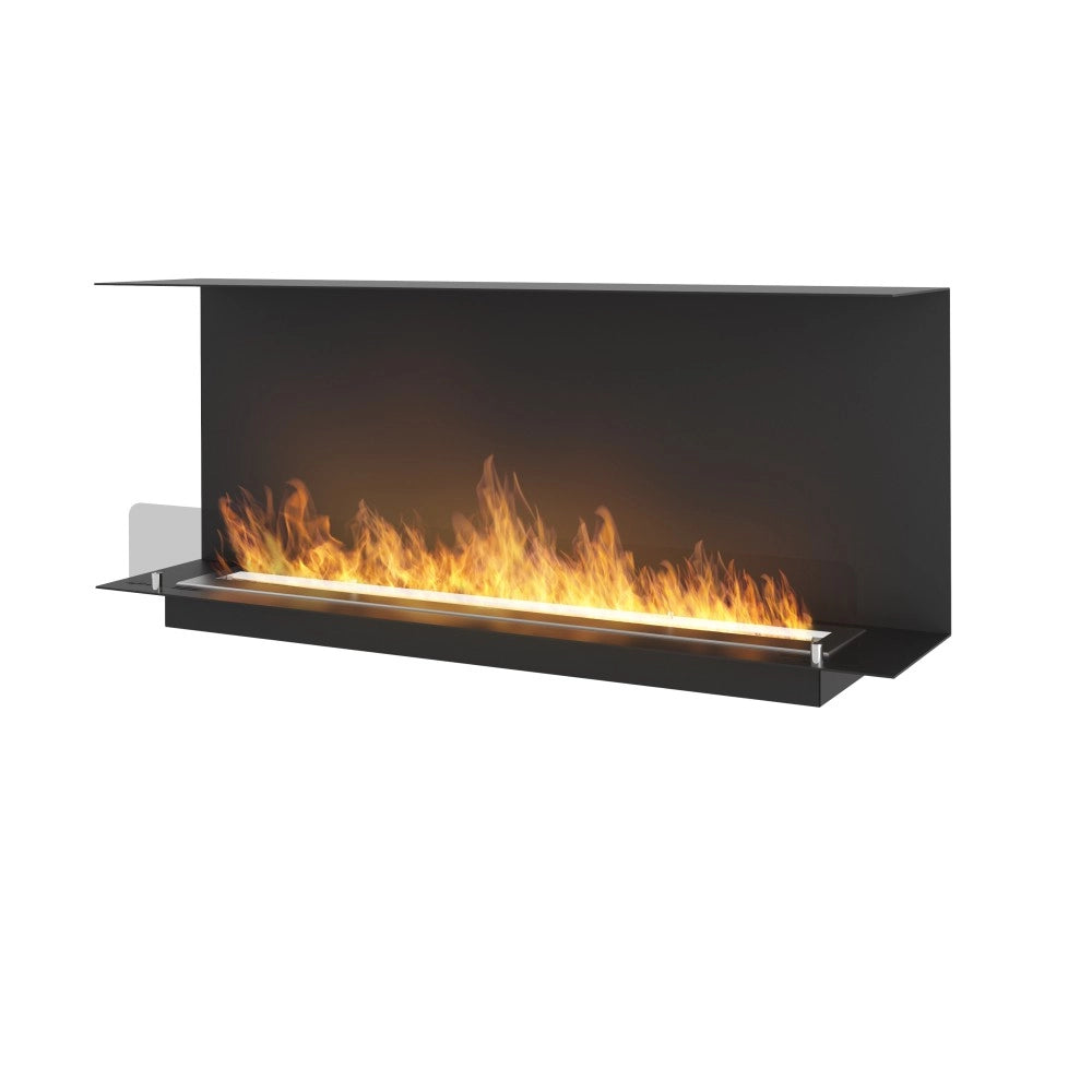 Caminetto a Bioetanolo Da Incasso di Design C1200 V.1 con Vetro Aperto su 3 Lati Bruciatore da 3 Litri