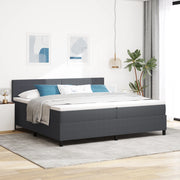 Letto Box Spring con Materasso e LED Grigio Scuro 200x200 cm in Tessuto Corduroy