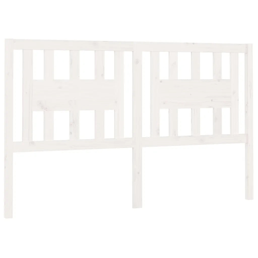 Testiera per Letto Bianca 141x4x100cm in Legno Massello di Pino 818666
