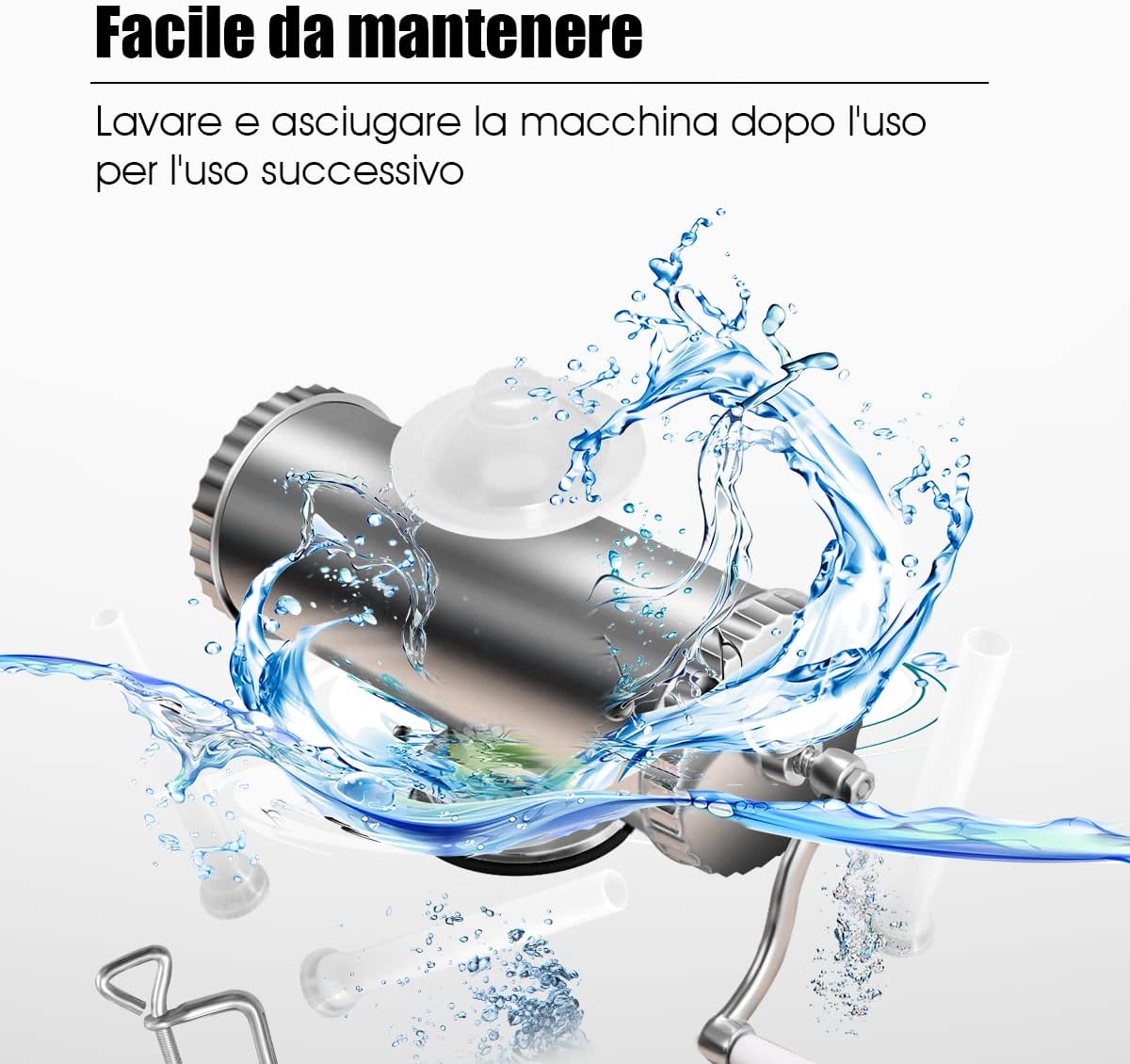 2,5kg Insaccatrice per Salsiccia Macchina per la Produzione di Salsicce Insaccatrice Manuale, in Acciaio Inossidabile, Salsicce Siringa con 3 Tubi di Riempimento