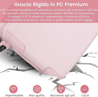 Valigia da Viaggio con Ruote Girevoli, Valigia Trolley con Manico Regolabile in Altezza, Guscio Rigido in PC, 38 x 22 x 57 cm (Rosa)