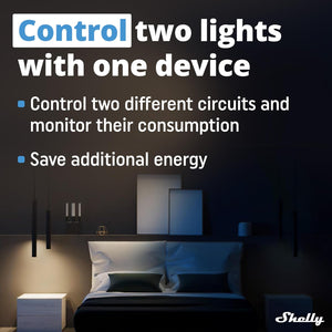 Shelly Relè interruttore a due canali, Wi-fi e bluetooth, Shelly Plus 2PM Pack x2