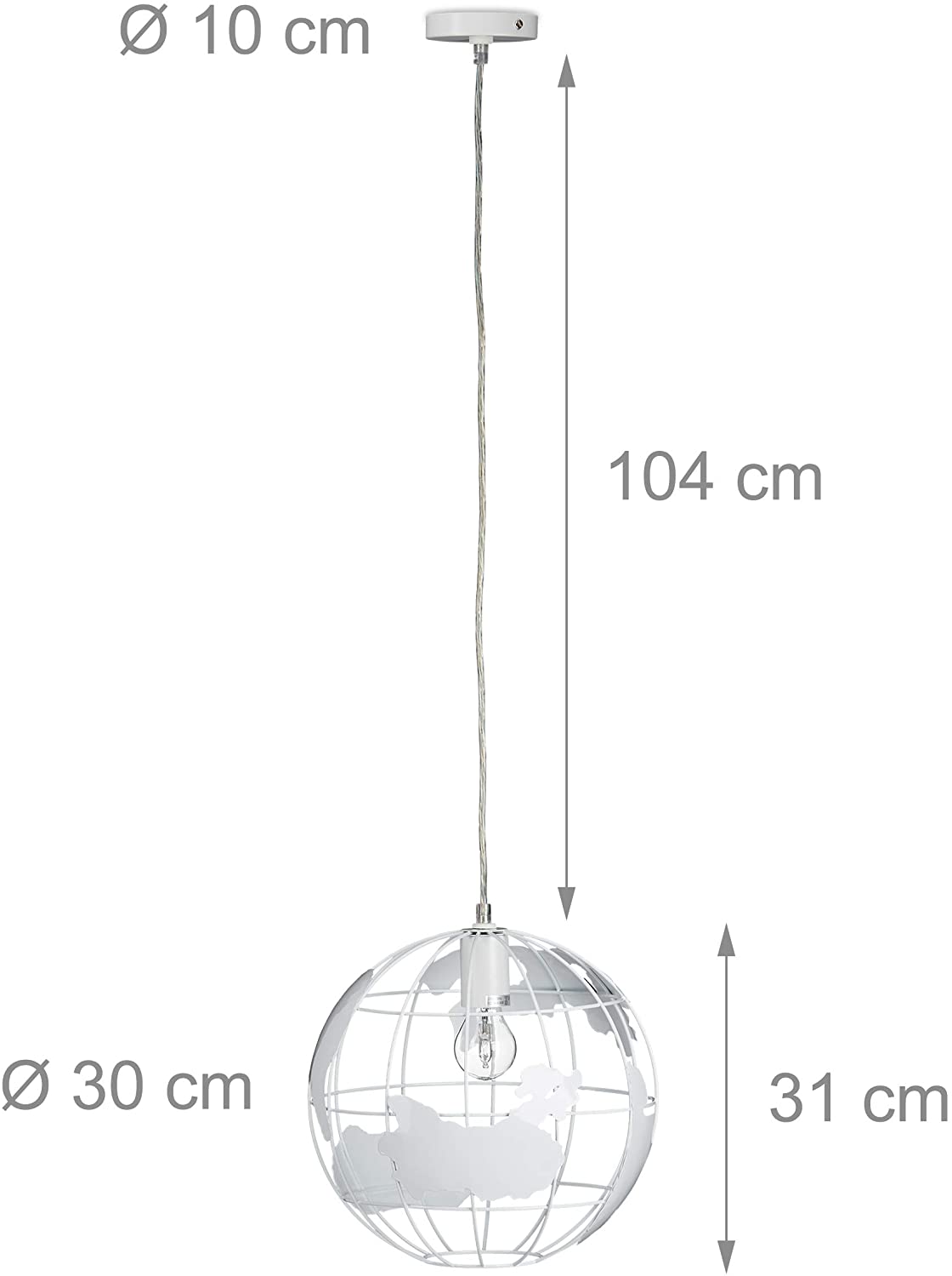 Lampada da parete lampada da terra decorazione di design con paralume a sospensione globo bianco sferico 13_0001352_2