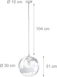 Lampada da parete lampada da terra decorazione di design con paralume a sospensione globo bianco sferico 13_0001352_2