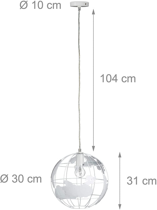 Lampada da parete lampada da terra decorazione di design con paralume a sospensione globo bianco sferico 13_0001352_2