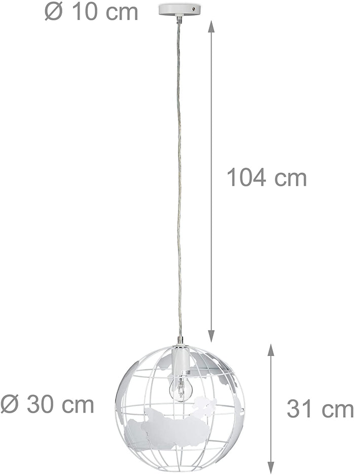 Lampada da parete lampada da terra decorazione di design con paralume a sospensione globo bianco sferico 13_0001352_2
