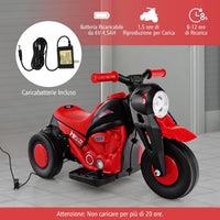 Moto Elettrica per Bambini con Creatore di Bolle, Auto a Bolle per Bambini da 6V, Pulsante Musicale, Faretto a LED, Capacità di 30 kg, per Bambini 3+ anni (Rosso)
