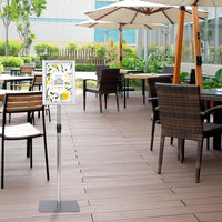 A4 Poster Stand, Espositore da Pavimento, Supporto Poster/Menù per Pubblicità da Terra, Girevole a 360 Gradi, Regolabile in Altezza (Argento A4)