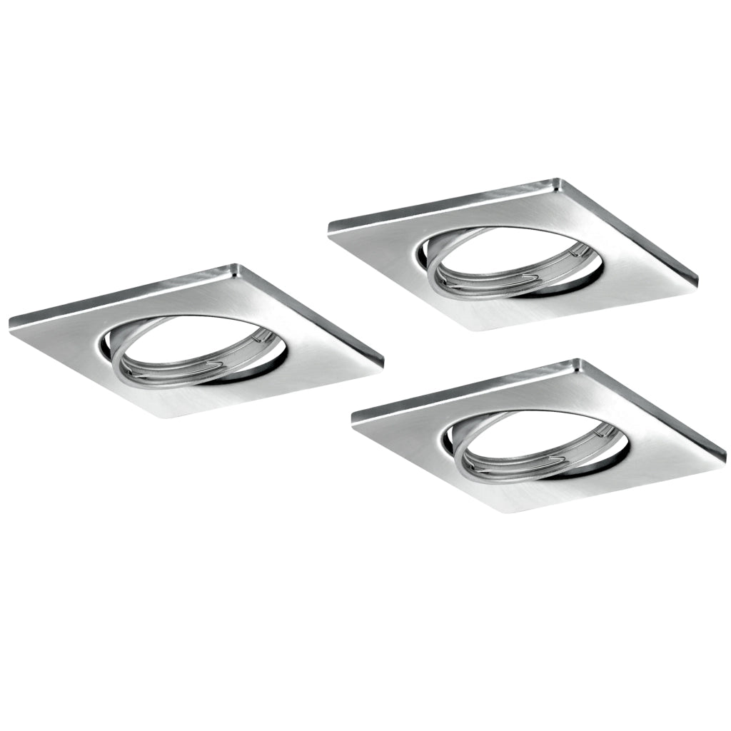 Set 3 faretti incasso quadrati orientabili nichel Polux