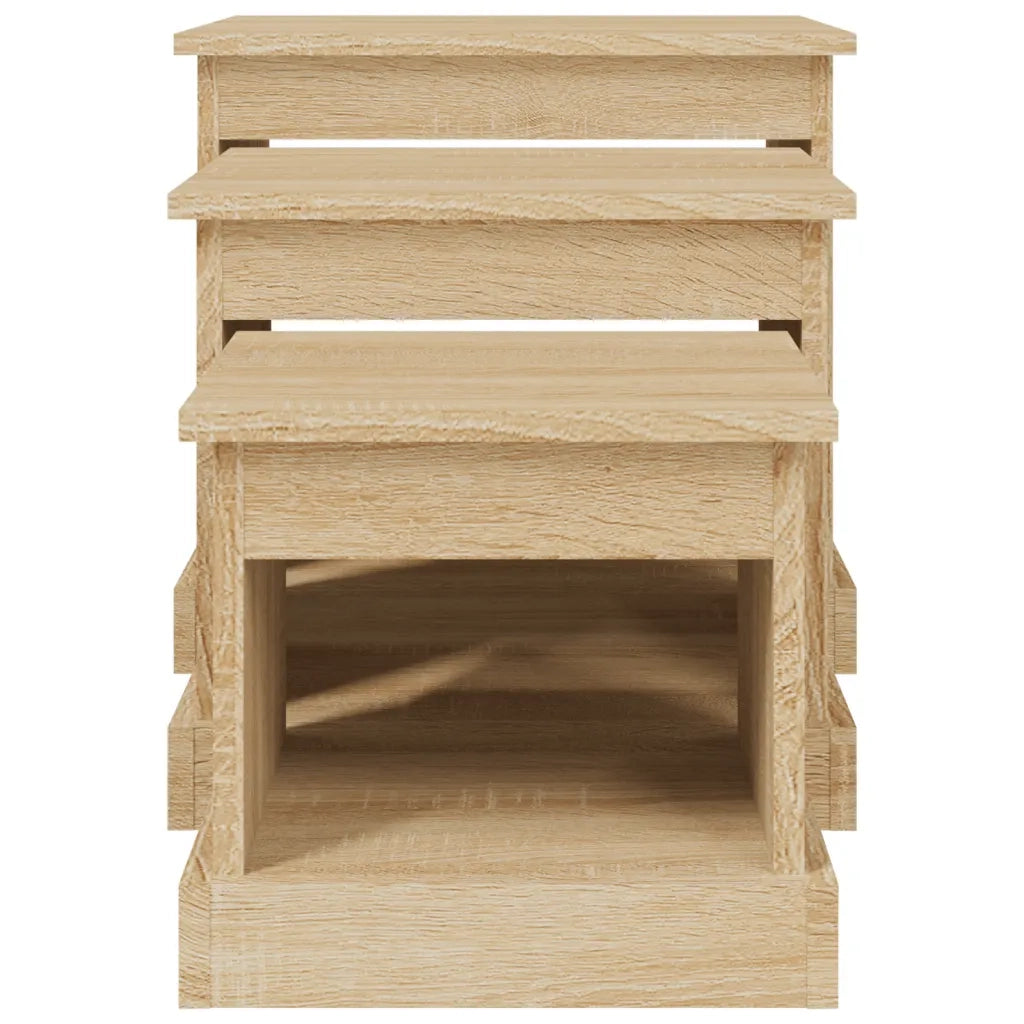 Tavolini da Salotto 3 pz Rovere Sonoma in Legno Multistrato