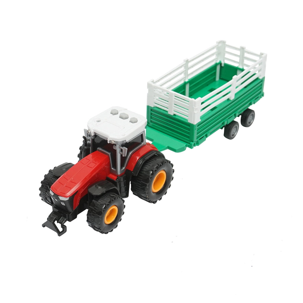 Trattore rosso con rimorchio, 304x85x83mm giocattolo per bambini +3 anni