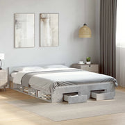 Giroletto Cassetti Grigio Cemento 160x200 cm Legno Multistrato 3280737