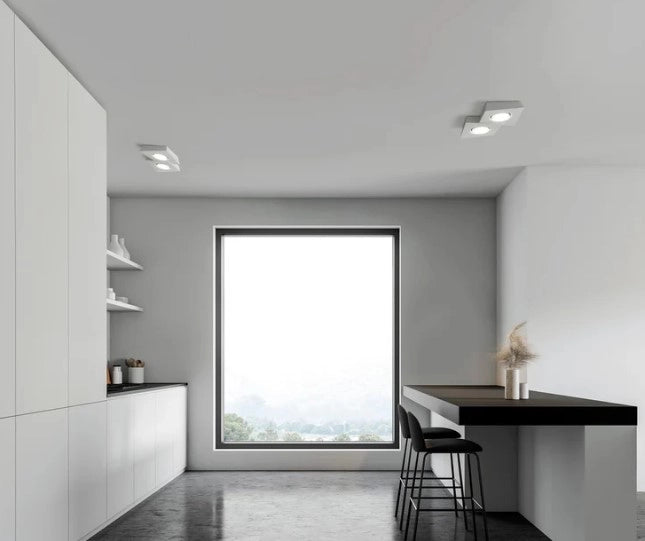 ANCHISE lampada da Soffitto 2 Luce in gesso bianco attacco GX53 L.32X23,5cm
