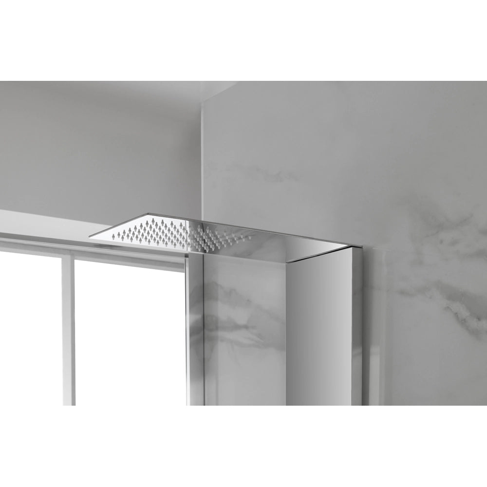 COLONNA PANNELLO DOCCIA IN ACCIAIO INOX CROMATO H.140x20x3cm 3 FUNZIONI "TOP SLIM" FERIDRAS 980005