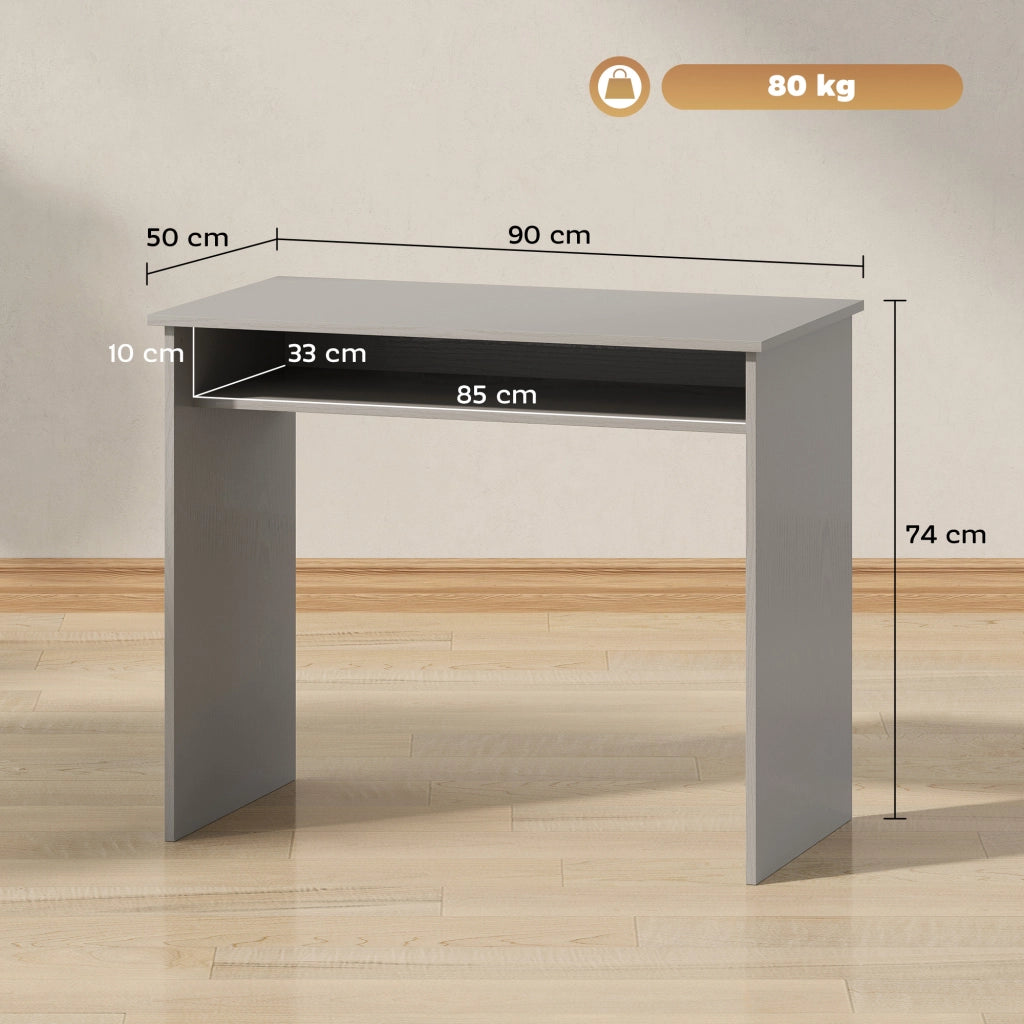 Scrivania per computer con ripiano ¨C Minimal ¨C 90x50x74 cm grigio