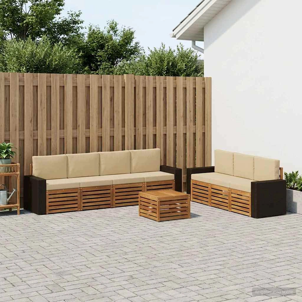Set divani 8 pz Legno di Acacia Massello 3384124