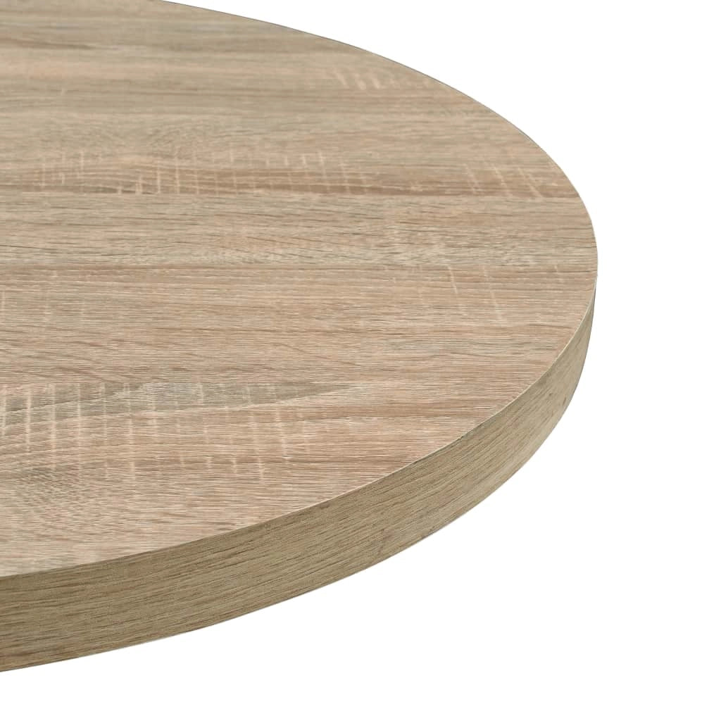 Tavolo alto stile bar/bistrot MDF e acciaio rotondo 80 cm rovere marrone 0902111