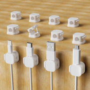 Organizzatore cavi per scrivania - 12 pezzi - bianco