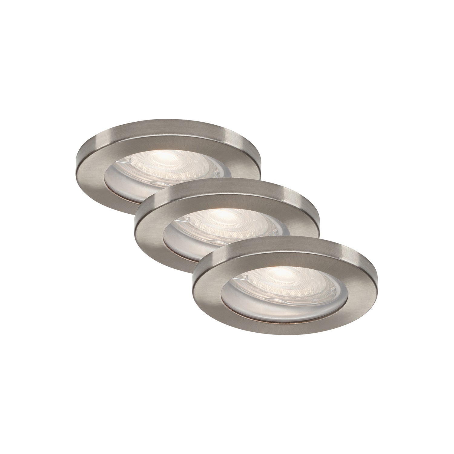 Set 3 Faretti Incasso Kowali Metallo Bianco 3 Luci Gu10