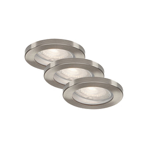 Set 3 Faretti Incasso Kowali Metallo Bianco 3 Luci Gu10