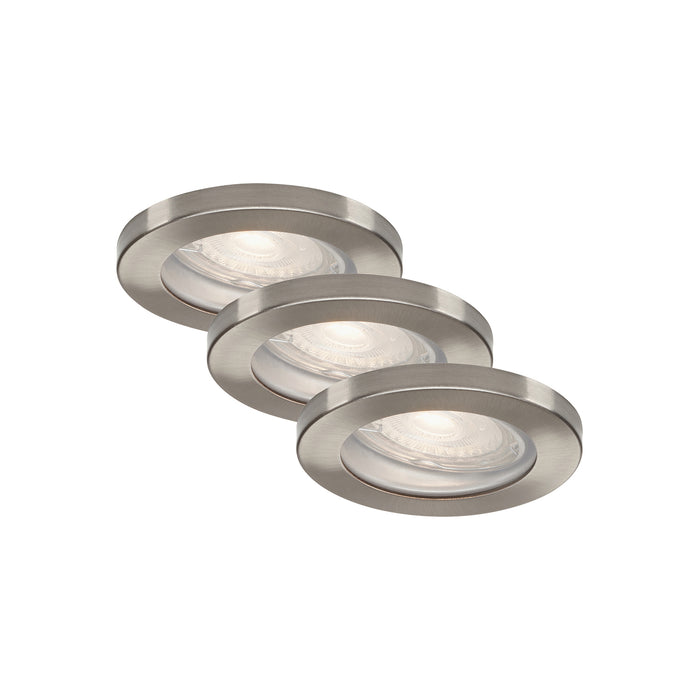 Set 3 Faretti Incasso Kowali Metallo Bianco 3 Luci Gu10