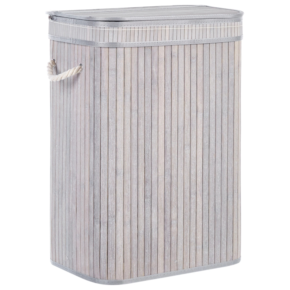 Cestino portaoggetti in bambù grigio con coperchio Cestino per biancheria Accessori pratici lavanderia bucato