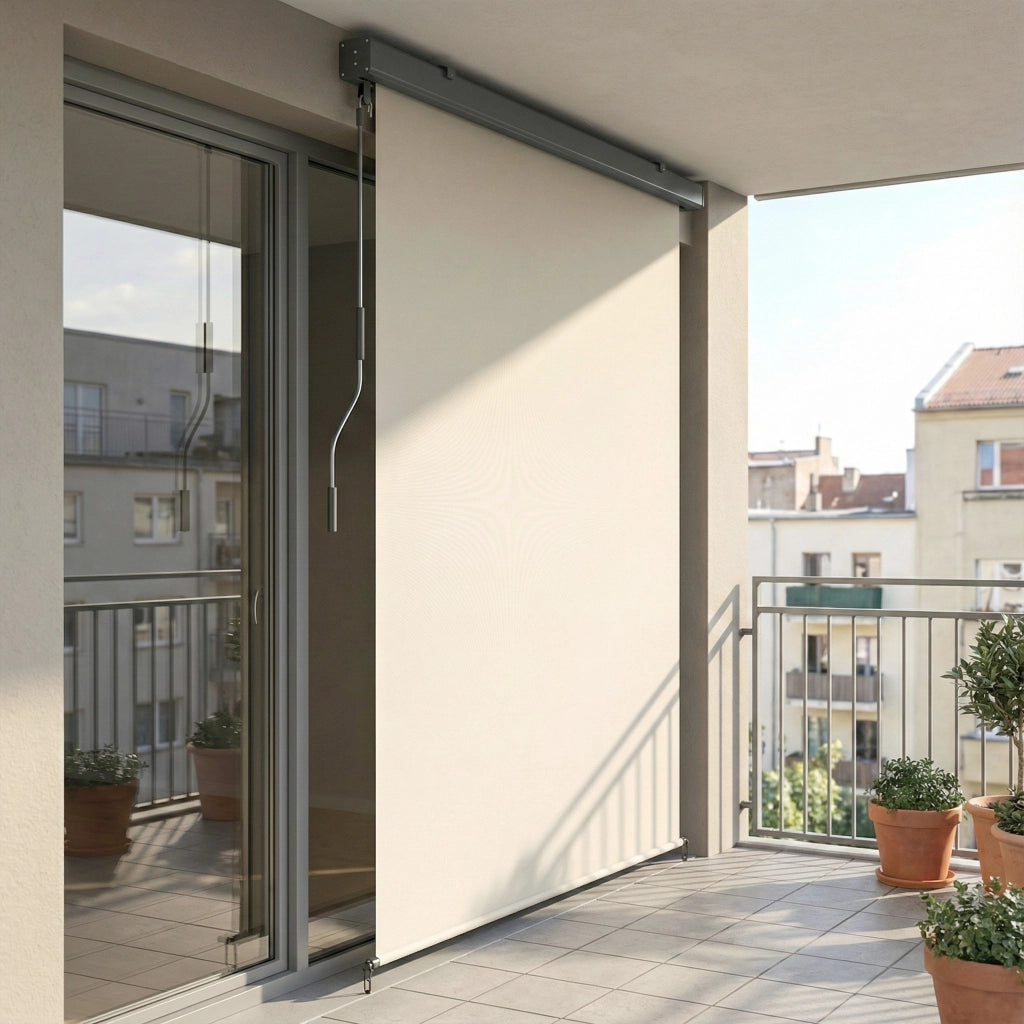 Tenda a Rullo Avvolgibile con Cassetta Alluminio ¨C zephmum ¨C 250x160 cm Bianco Crema