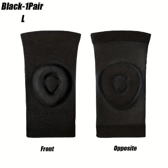 Due paia di protezioni ginocchia respiro unisex per basket, corsa, bicicletta, calcio e danza con supporto comodo (nero)