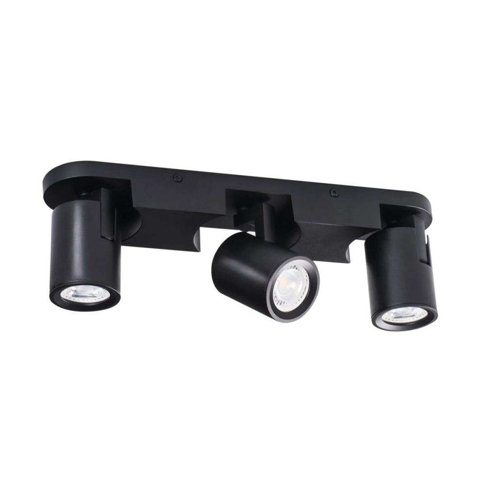 Plafoniera barra Kanlux Laurin 29125 3xGU10 nera alluminio