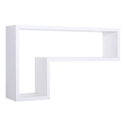 Mensola da Muro Modello LETTERA, Pensile Bagno, Mensola da Parete, Scaffale da Parete, 61x37 p15.5 cm. Finitura  BIANCO - MADE IN ITALY