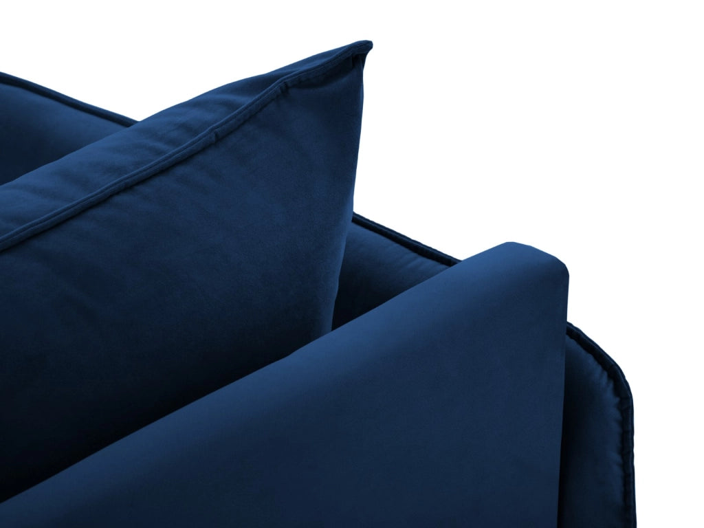 Cosmopolitan Design - Chaise longue sinistra "Vienna" in velluto blu reale 