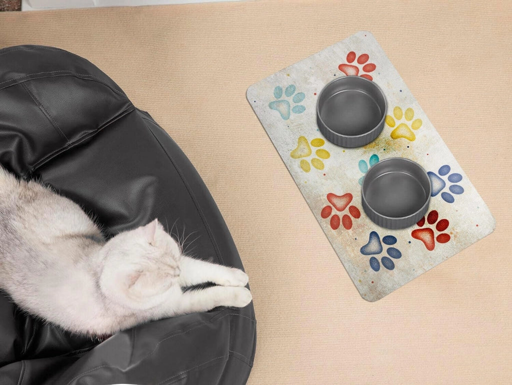 Tappeto Sottociotola Tovaglietta 30x46 cm Pvc Impermeabile Antisfilo Antiscivolo Cane Gatto Dis.A