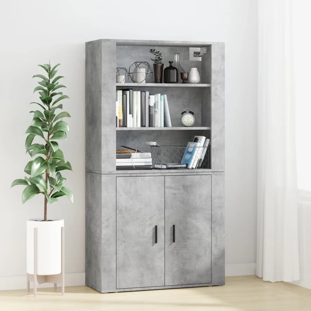 Credenza | Madia | Buffet da pranzo | Armadio da pranzo Grigio Cemento in Legno Multistrato