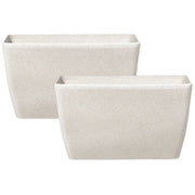 Set di 2 vasi per piante polvere di pietra beige chiaro 74 x 32 cm accessori per interni e interni moderni e minimalisti