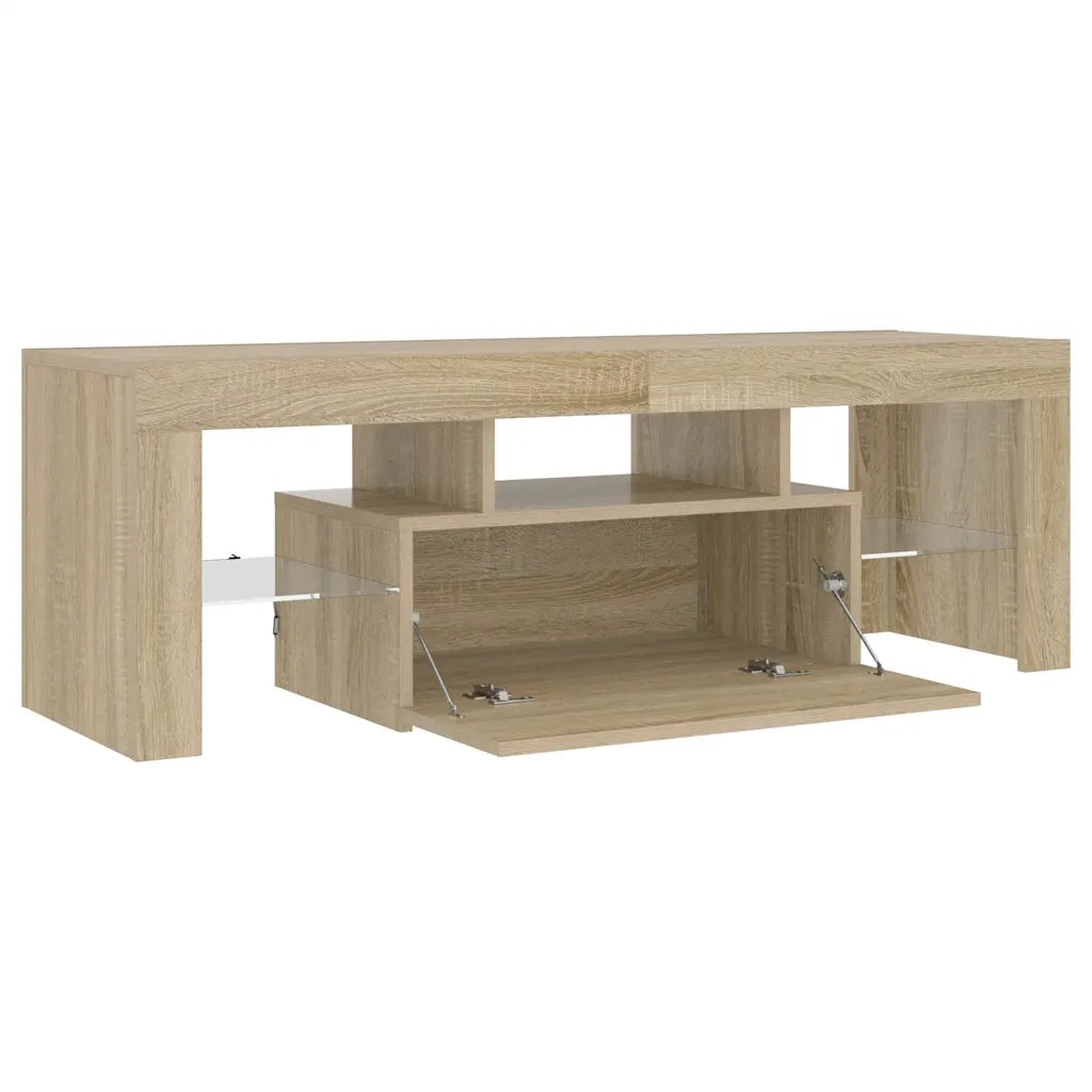 Mobile Porta TV con Luci LED Rovere Sonoma 120x35x40 cm