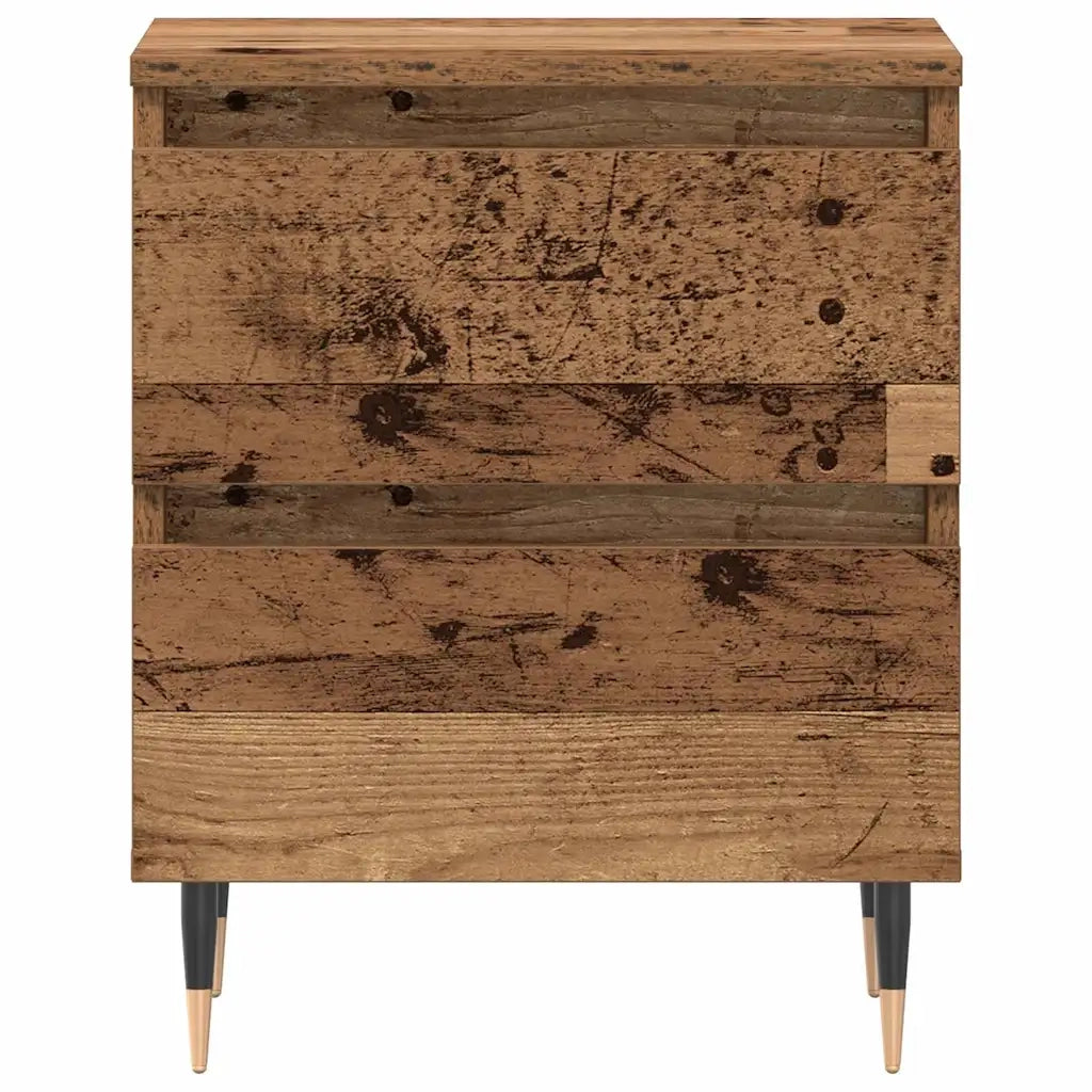 Set di 2 Comodini | Armadio da Notte | Mobiletto da notte Legno vecchio 40 x 35 x 50 cm