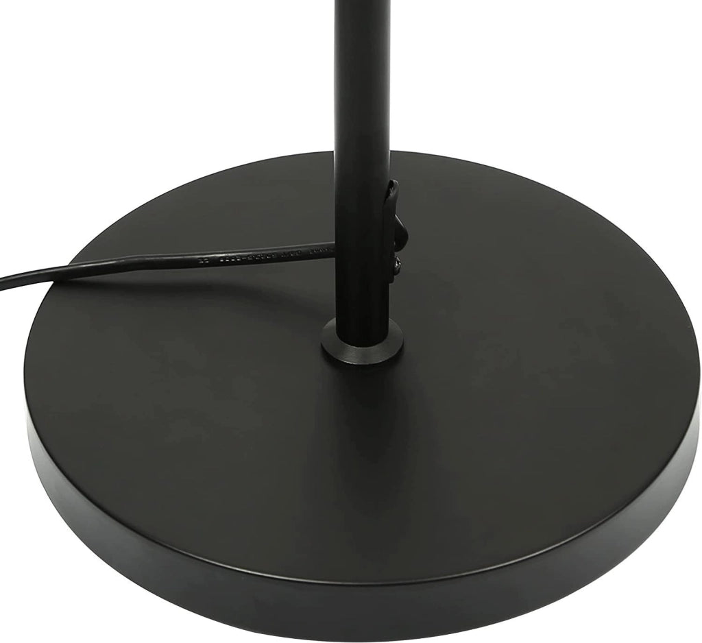 ZMH Lampada da terra vintage E27 nera tre luci interruttore a pedale soggiorno camera senza lampadine