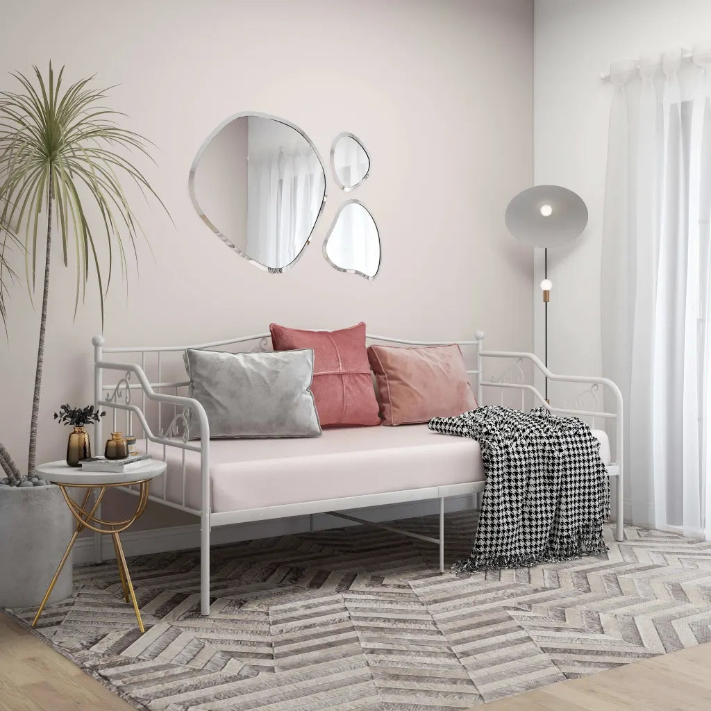 Telaio Divano Letto-Struttura Sofa Letto Bianco in Metallo 90x200 cm 778251