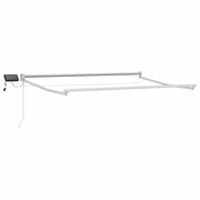 Tenda da Sole | Tenda retrattile manuale con LED Grigio chiaro e bianco