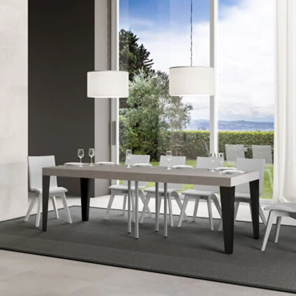 Tavolo allungabile 200/460x90 cm Flame cashmere gambe antracite