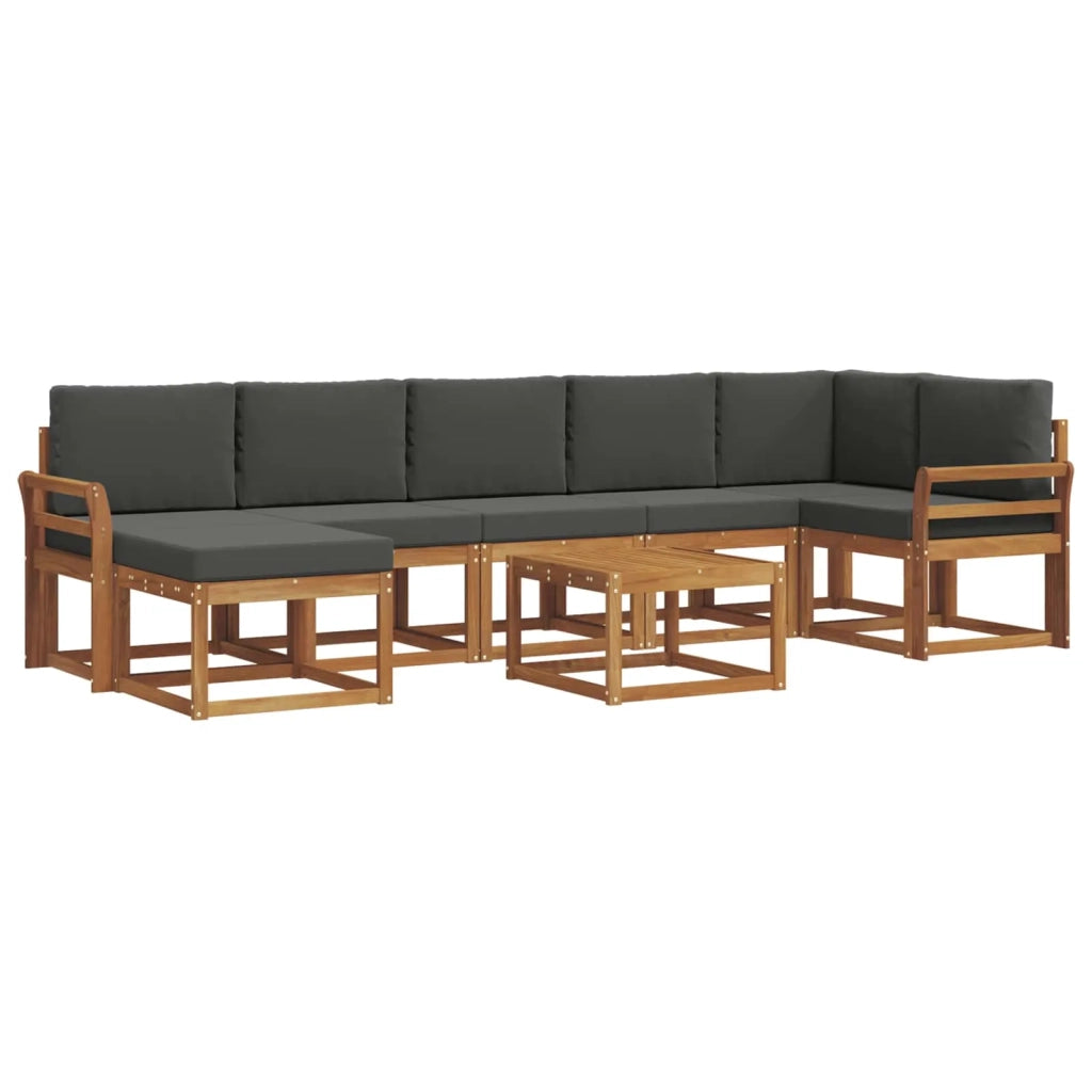 Set di divani da esterno con cuscino 8 pcs Naturale e Antracite