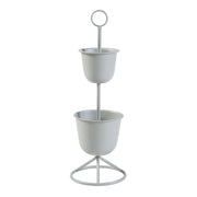 Portavasi da esterno 77 x 26 cm 2 vasi beige 03_0010325