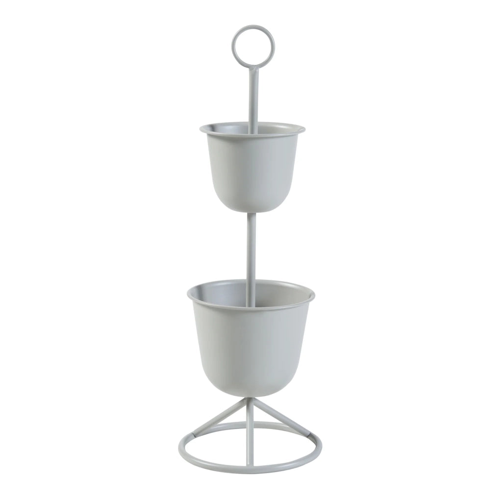 Portavasi da esterno 77 x 26 cm 2 vasi beige 03_0010325