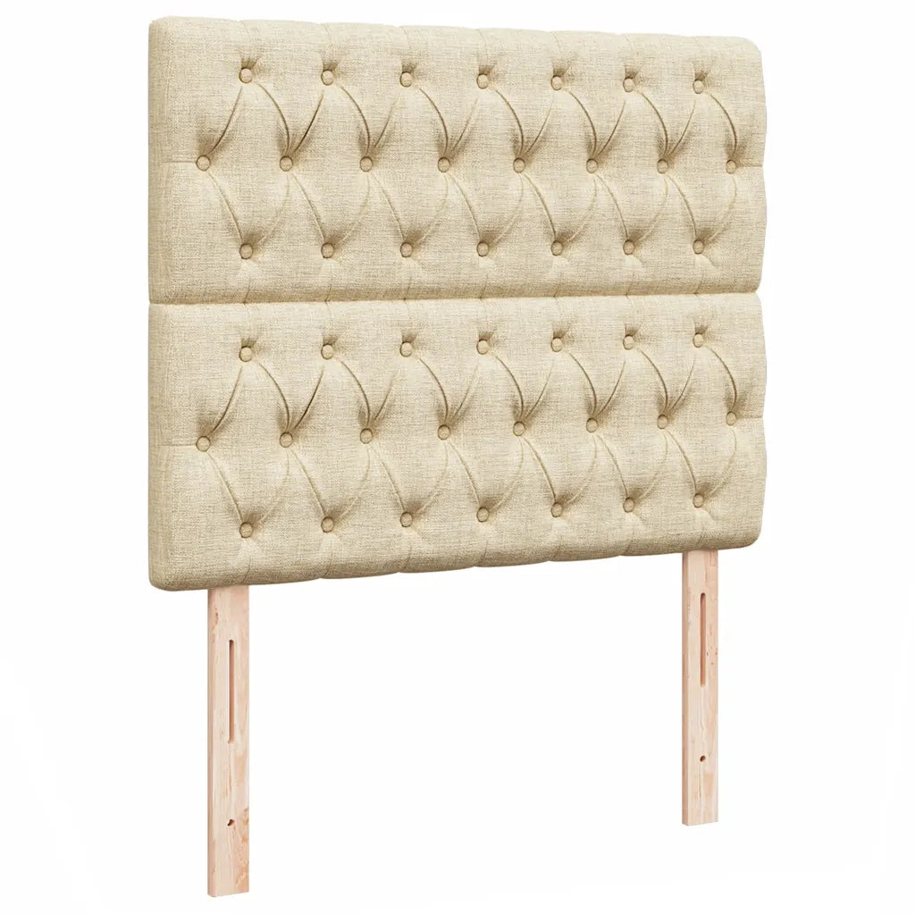 vidaXL Struttura Letto Pouf con Materasso Crema 120x200 cm in Tessuto