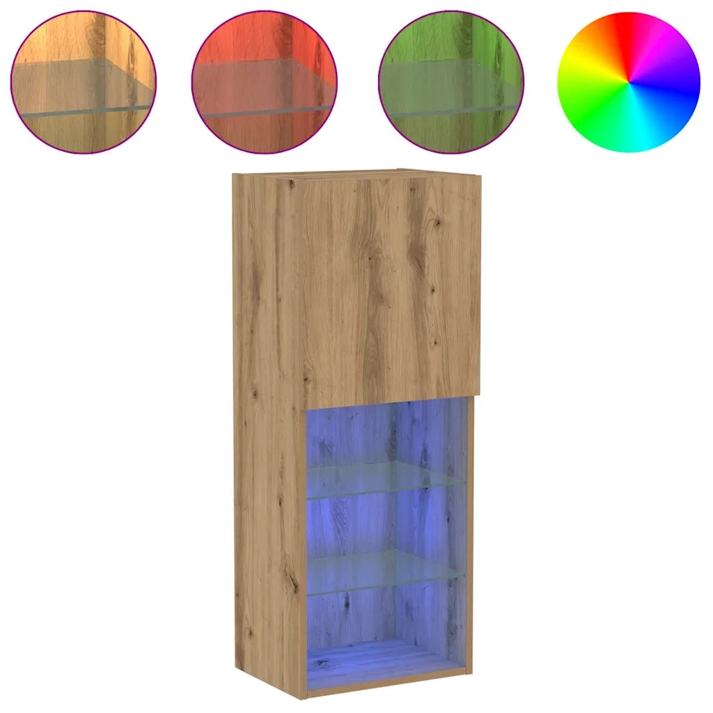 Set mobile TV con LED Rovere artigianale 40,5 x 30 x 102 cm 863088
