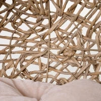 Cesta Rialzata per Gatti Fino a 10kg in Rattan PE Marrone (Φ52x58cm)