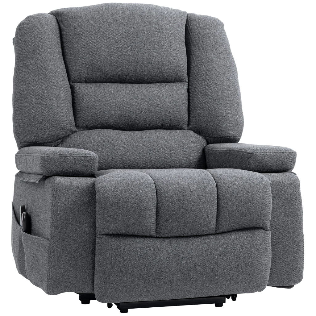 Poltrona Relax Alzapersona Reclinabile Massaggiante ¨C Xylo ¨C Tessuto Grigio 97x90x102 cm