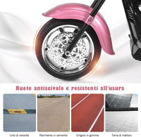 6V Moto Elettriche per Bambini, Moto Cavalcabile Marcia Avanti e Indietro, Portanza di Peso 30kg (Rosa Chiaro)